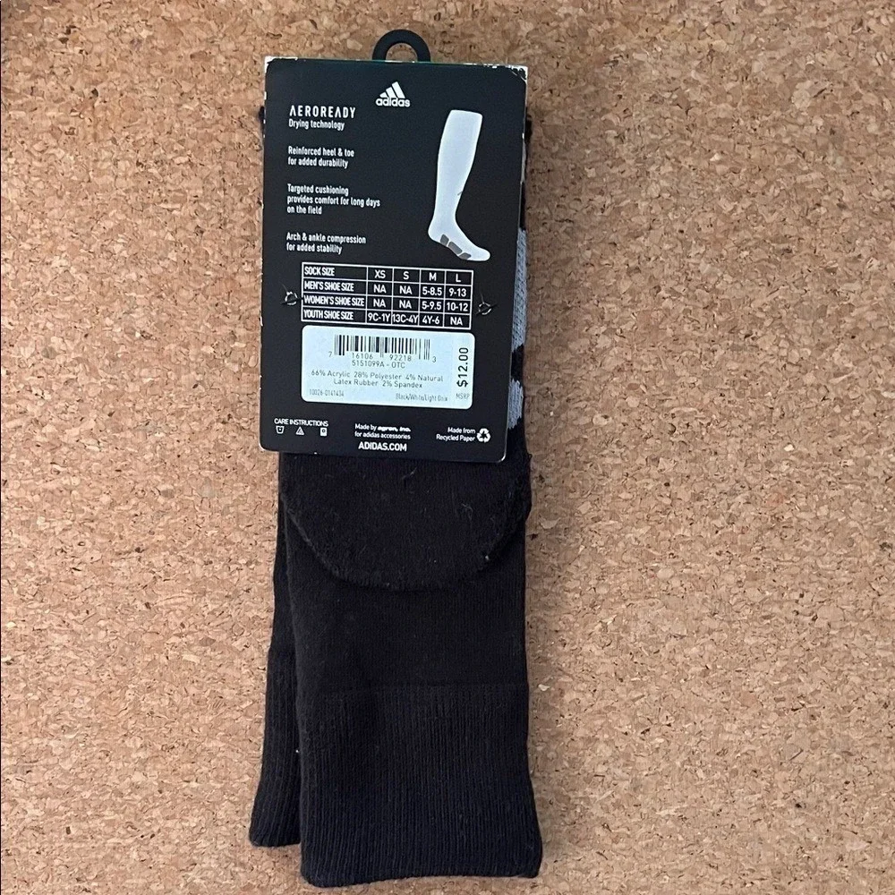 Adidas Baseball Over The‎ Calf Aeroready Compression Socks Size XS 9C-1Y Black